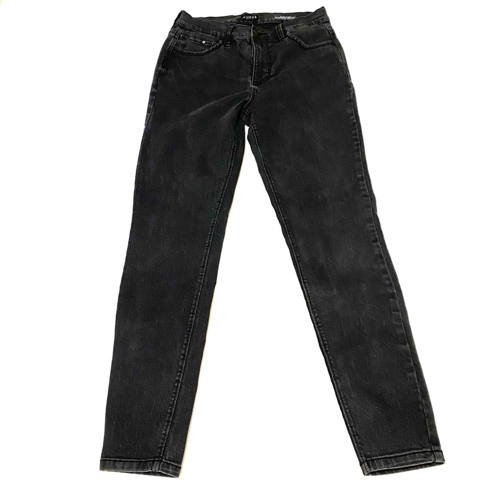 Curve Appeal Women's Black Faded High Rise Jeans